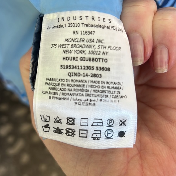 moncler kids blue camo windbreaker jacket sz 12 152cm - Picture 7 of 9